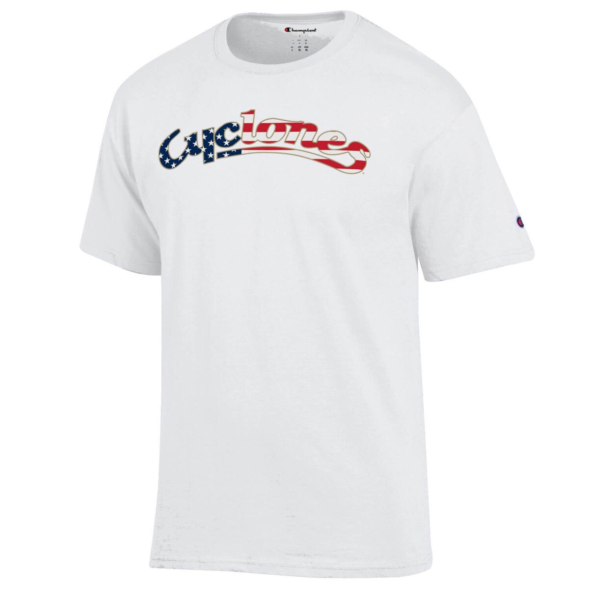 Champion Patriotic Cyclones Script White Short Sleeve T-Shirt vendor image